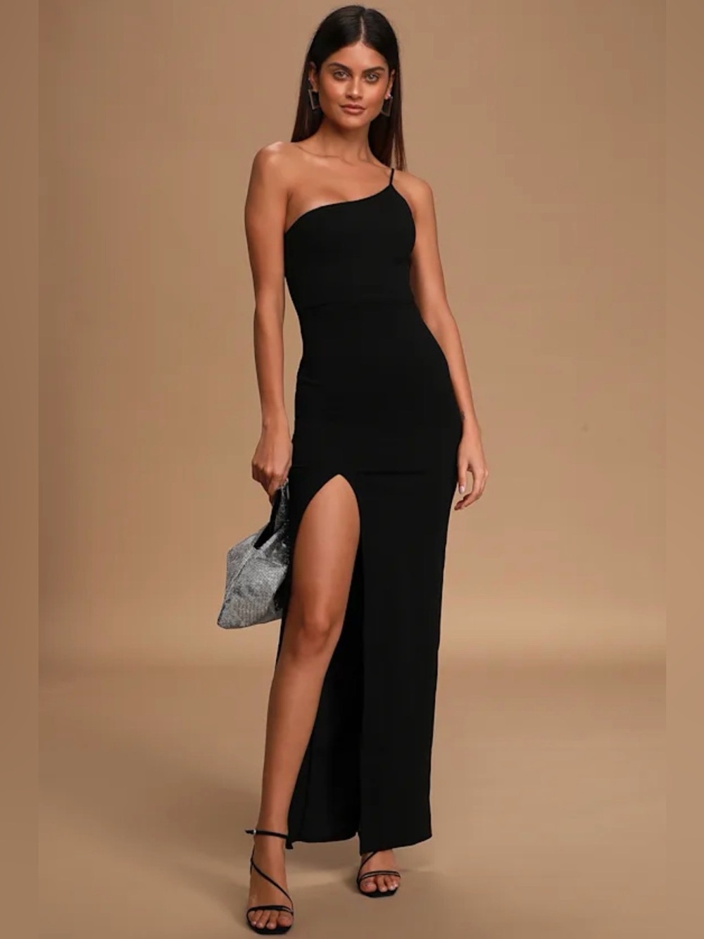 Lulu's Black Keeper of My Heart Black One-Shoulder Maxi